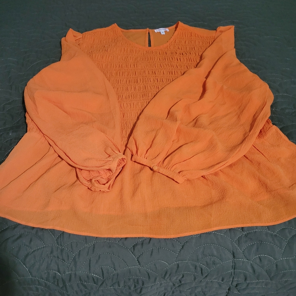 Orange Smocked Top